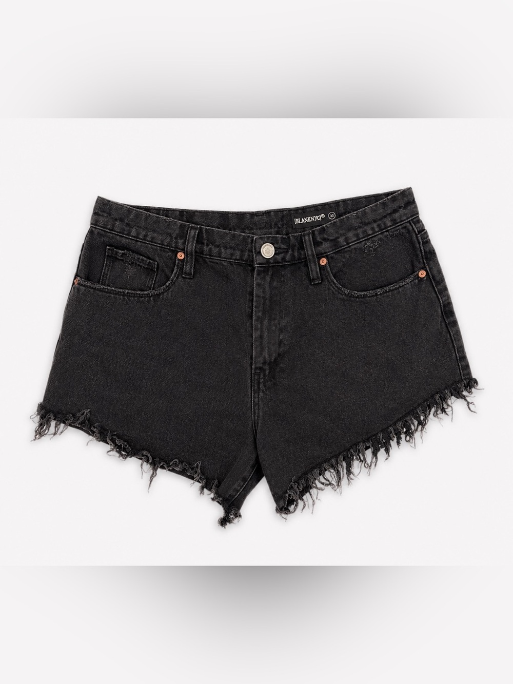 BlankNYC Black Distressed Cutoff Denim Shorts Size 32